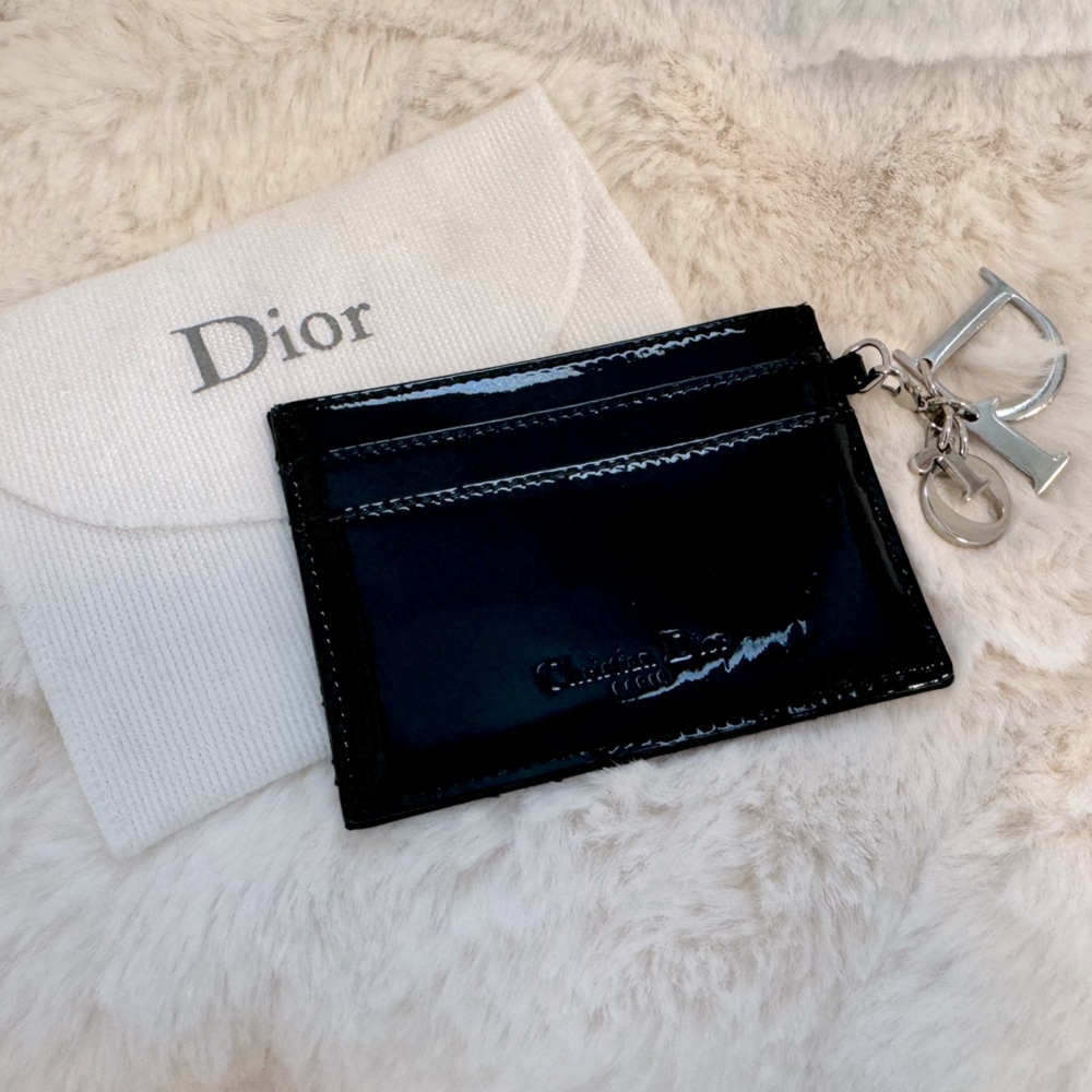 Dior Patent Cannage Card Holder